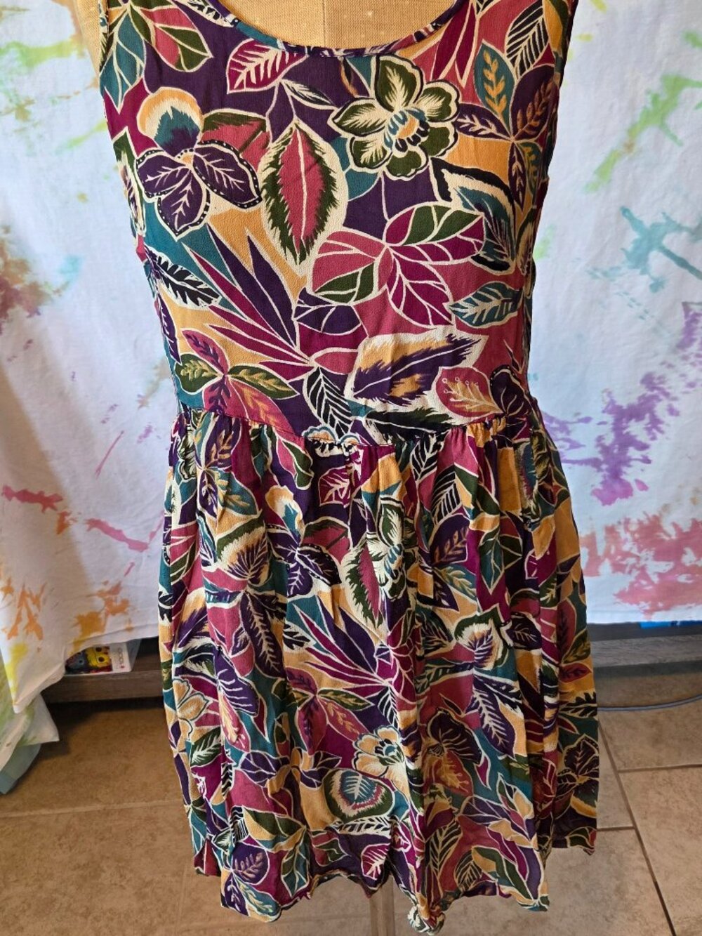 Bila Vintage 80s/90s Semi-sheer Print Mini Dress